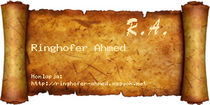 Ringhofer Ahmed névjegykártya
